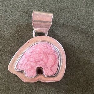 Vintage, Native American, Zuni, Sterling Silver and Pink Rhodochrosite